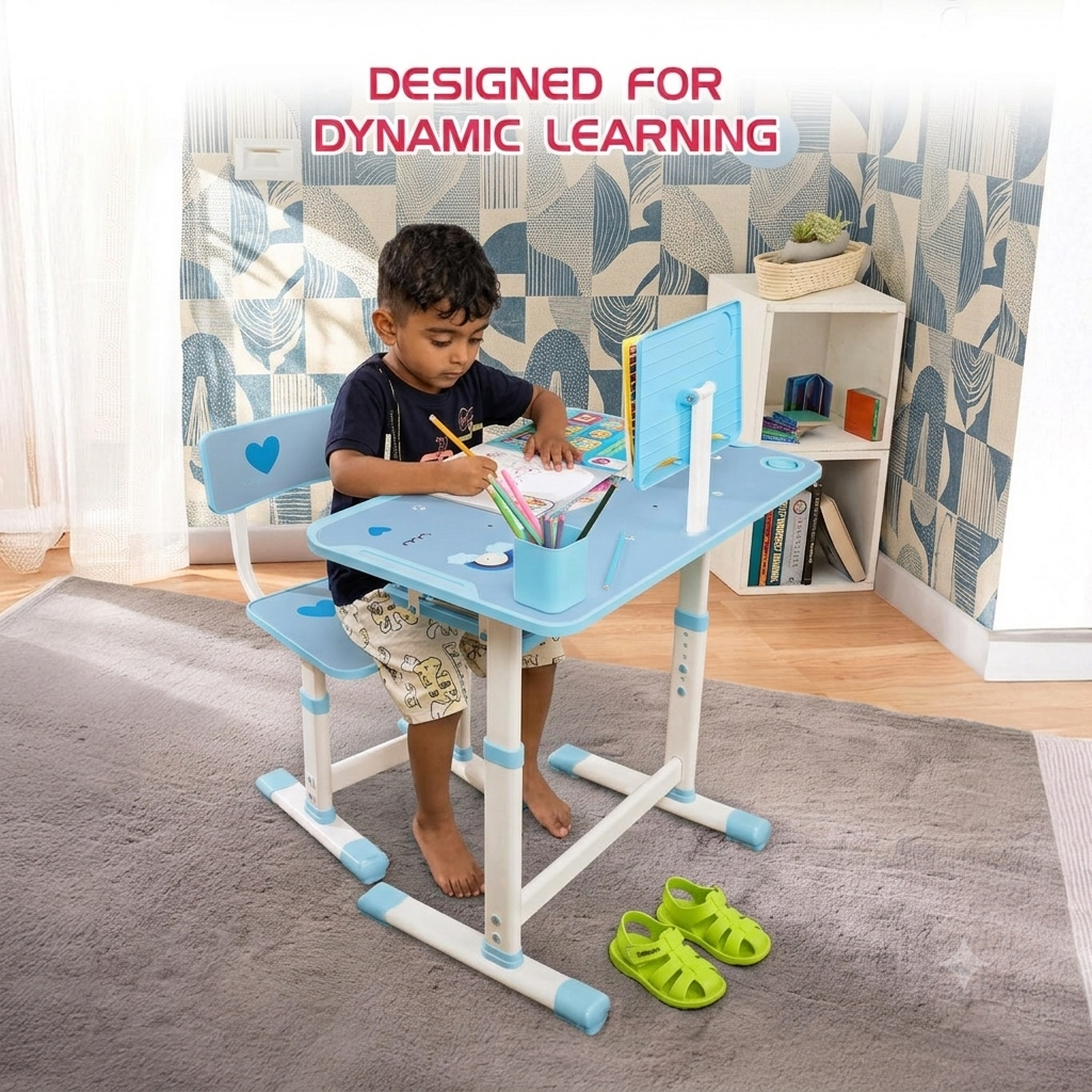 Adjustable Kids Study Table & Chair Set