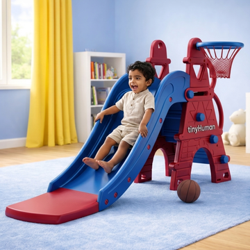 Kids Slide with Basketball Hoop & Climbing Ladder